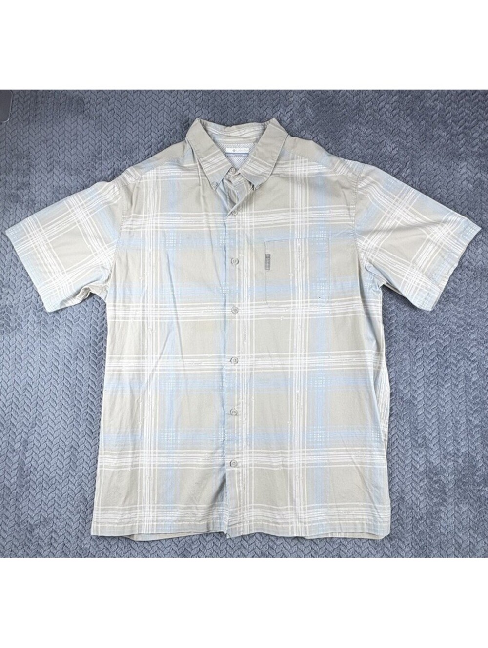 Columbia PFG Shirt Mens X Large Vented Button Down Short Sleeve Fishing Plaid